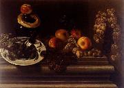 Juan de  Espinosa Still-Life of Fruit and a Plate of Olives Spain oil painting artist